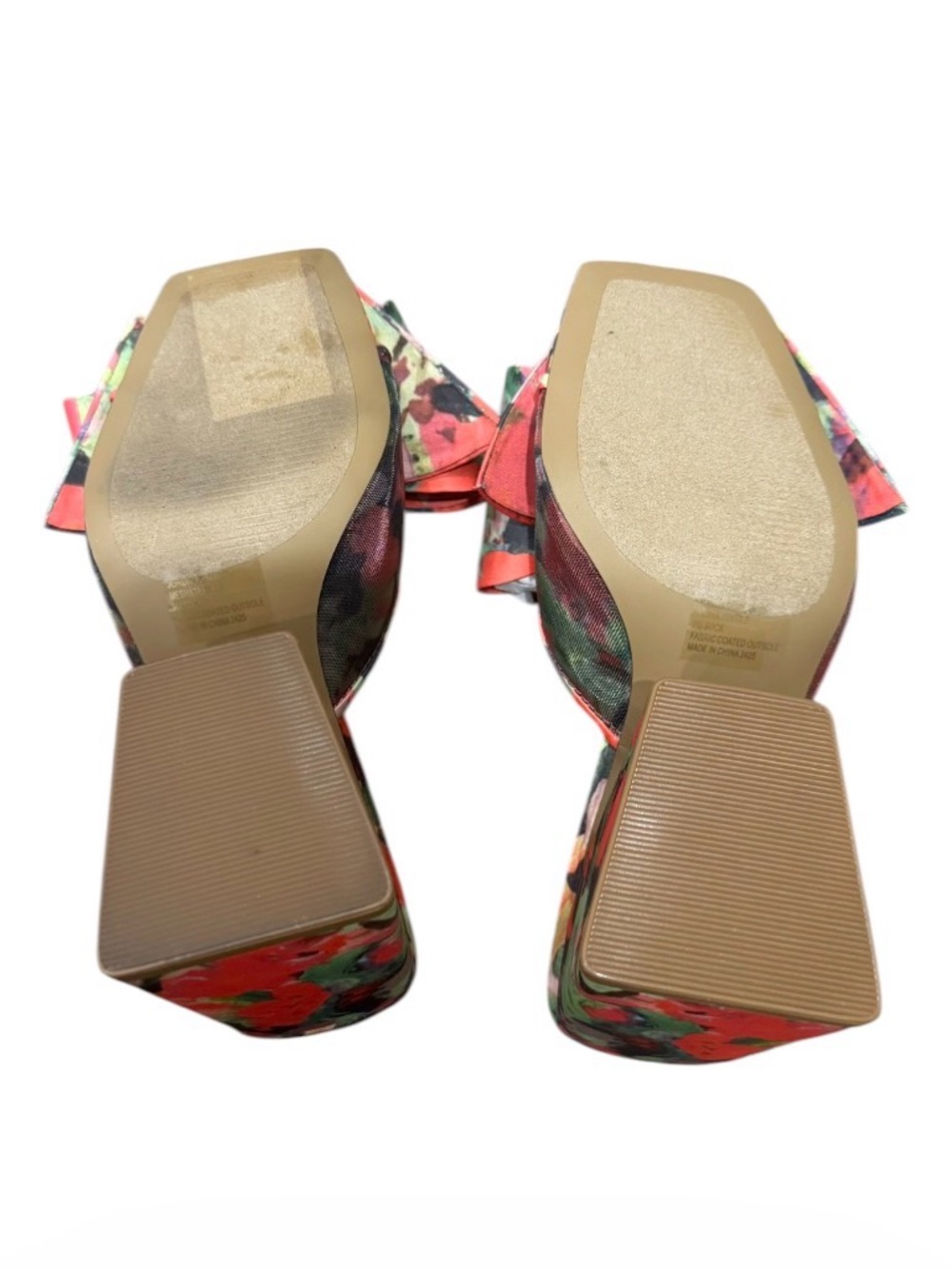 NWOT Betsey Johnson Multicolor Floral Bow Pearl-Accent Mules - Picture 4 of 4